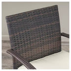 Anthony 7pc Dining Set: Outdoor Wicker, Iron Frame, 6 Arm Chairs with Cushions - Christopher Knight Home