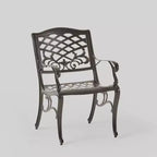 Hallandale Sarasota 5pc Cast Aluminum Patio Dining Set - Bronze - Christopher Knight Home: Weather-Resistant, 4 Arm Chairs, No Cushions