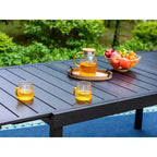 Captiva Designs 7pc Metal Patio Dining Set with Rectangular Expandable Table & 6 Chairs: Outdoor Seating for Six