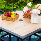 5pc Outdoor Swivel Chairs & Square Table - Captiva Designs