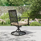 7pc Metal Patio Dining Set with Rectangular Table & 6 Swivel Chairs - Captiva Designs
