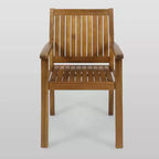 Wiloson 7pc Acacia Dining Set - Teak - Christopher Knight Home: Weather-Resistant, 6 Arm Chairs