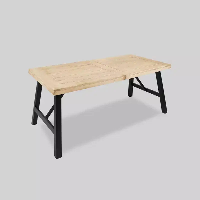 Ensemble de salle à manger 6 pièces Jack en bois d'acacia et osier – Marron – Christopher Knight Home : Banc, résistant aux intempéries, acier galvanisé