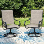 7pc Metal Patio Dining Set with 60"x37" Rectangular Metal Table & Padded Swivel Chairs - Captiva Designs