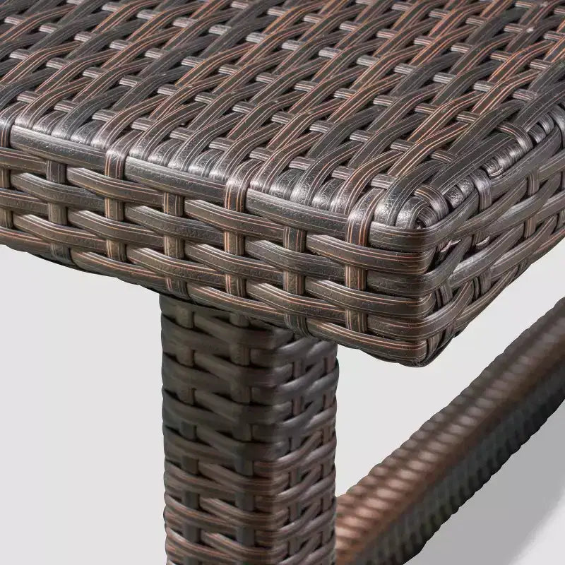 Harlowe 7pc Wicker Dining Set - Brown/Cream - Christopher Knight Home: Weather-Resistant Patio Furniture with Cushions