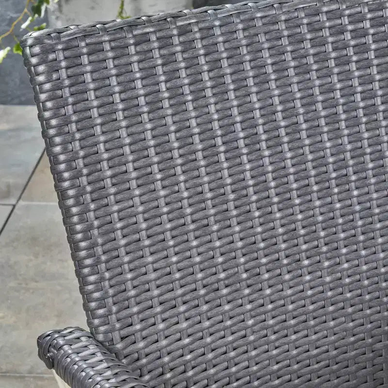 7pc Davenport Wood & Wicker Expandable Patio Dining Set Gray: Acacia Table, Umbrella Hole - Christopher Knight Home