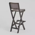 Polaris 3pc Wood and Wicker 26" Square Bar Set Dark Gray - Christopher Knight Home: Weather-Resistant Patio Dining Set with 2 Stools