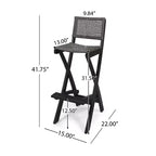 Polaris 3pc Wood and Wicker 26" Square Bar Set Dark Gray - Christopher Knight Home: Weather-Resistant Patio Dining Set with 2 Stools