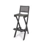 Polaris 3pc Wood and Wicker 26" Square Bar Set Dark Gray - Christopher Knight Home: Weather-Resistant Patio Dining Set with 2 Stools