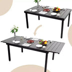 7PC Metal Dining Set with Expandable Dining Table & 6 Swivel Chairs - Captiva Designs