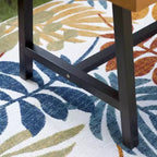 6pc Patio Dining Set with Acacia Table & Bench & 4 PE Rattan Chairs - Captiva Designs