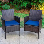 6pc Patio Dining Set with Acacia Table & Bench & 4 PE Rattan Chairs - Captiva Designs