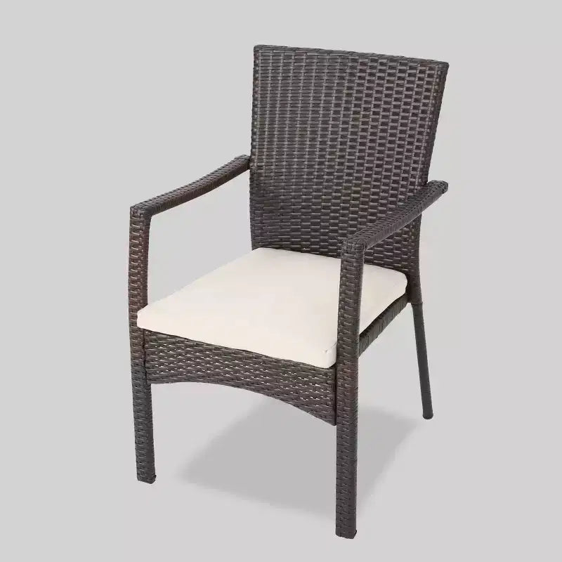 Geelong 7pc Acacia Wood & Wicker Patio Dining Set - Brown - Christopher Knight Home: Includes Cushions, Galvanized Steel Hardware