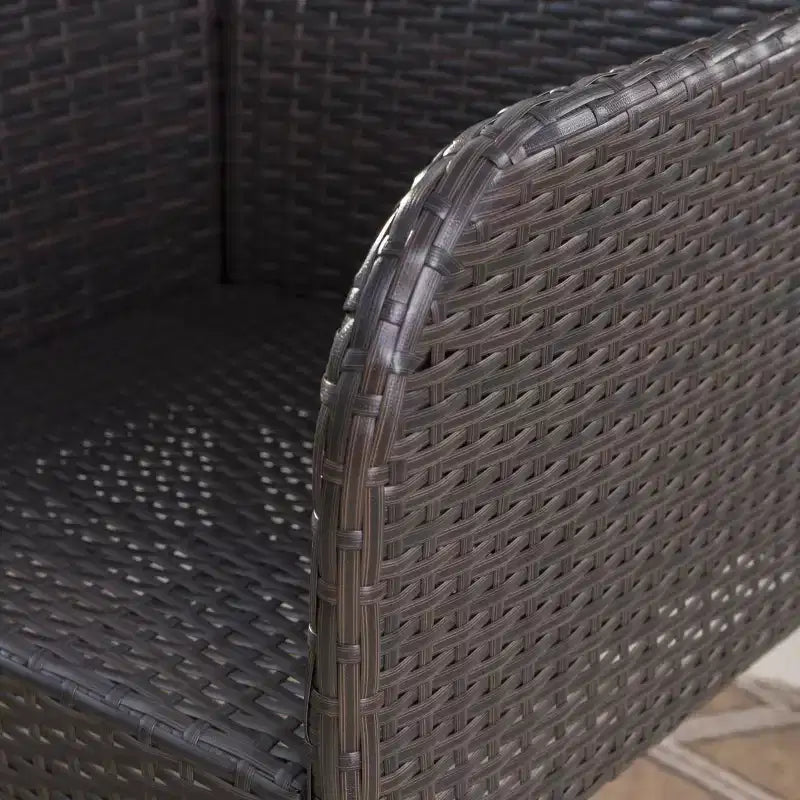 Callum 5pc Wicker Round Bar Table Set Multibrown - Christopher Knight Home: Weather-Resistant Iron Frame Patio Dining