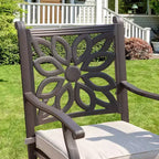 Captiva Designs 3pc Cast Aluminum Outdoor Patio Dining Set: Bronze Finish, Water & Rust-Resistant, Includes 2 Arm Chairs, 1 Table