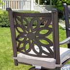 Captiva Designs 3pc Cast Aluminum Outdoor Patio Dining Set: Bronze Finish, Water & Rust-Resistant, Includes 2 Arm Chairs, 1 Table