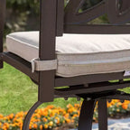 Captiva Designs 3pc Cast Aluminum Outdoor Patio Dining Set: Bronze Finish, Water & Rust-Resistant, Includes 2 Arm Chairs, 1 Table