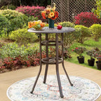Captiva Designs 3pc Cast Aluminum Outdoor Patio Dining Set: Bronze Finish, Water & Rust-Resistant, Includes 2 Arm Chairs, 1 Table