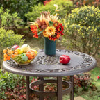 Captiva Designs 3pc Cast Aluminum Outdoor Patio Dining Set: Bronze Finish, Water & Rust-Resistant, Includes 2 Arm Chairs, 1 Table
