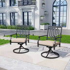5pc Patio Set with Swivel Chairs & Square Metal Table - Captiva Designs: Outdoor Dining Furniture Set