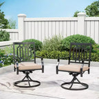 5pc Patio Set with Swivel Chairs & Square Metal Table - Captiva Designs: Outdoor Dining Furniture Set