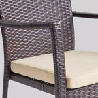 5pc Didicas Wood Wicker Patio Dining Set Teak - Christopher Knight Home