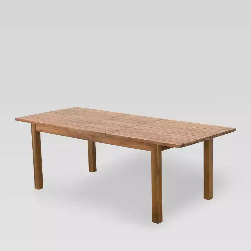 Wilson 9pc Acacia Wood Dining Set with Expandable Dining Table - Teak - Christopher Knight Home: Weather-Resistant, 8-Seater Patio Set