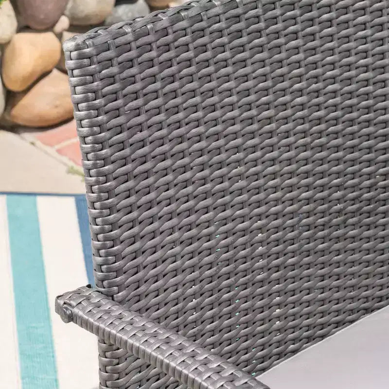 Harlowe 7pc Wicker Dining Set - Gray/Gray - Christopher Knight Home: Includes 6 Arm Chairs & HDPE Table Top