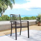 7pc Patio Dining Set with Rectangular Table with Umbrella Hole & Chairs - Captiva Designs