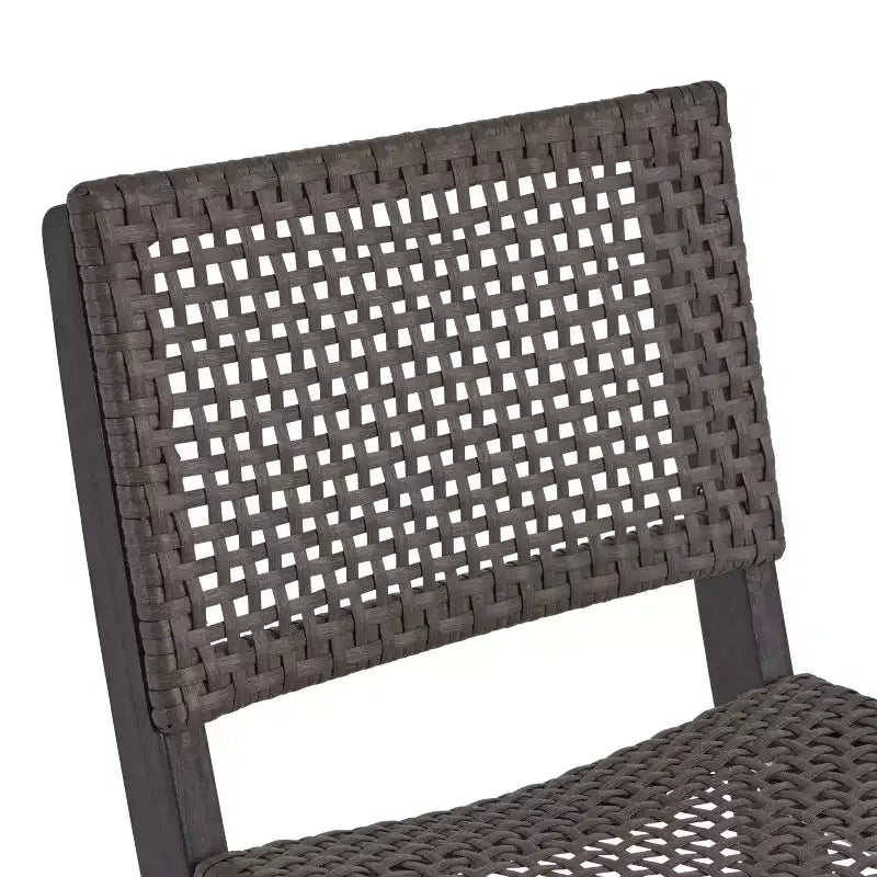 Polaris 3pc Wood and Wicker 45" Rectangular Bar Set Dark Gray - Christopher Knight Home: Acacia Frame, Weather-Resistant