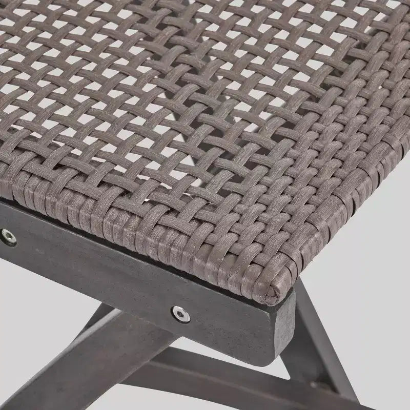 Polaris 3pc Wood and Wicker 45" Rectangular Bar Set Dark Gray - Christopher Knight Home: Acacia Frame, Weather-Resistant