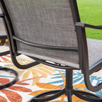 9pc Patio Dining Set with Expandable Steel Table & 360 Swivel Sling Arm Chairs - Captiva Designs: Outdoor Furniture Set
