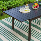 9pc Patio Dining Set with Expandable Steel Table & 360 Swivel Sling Arm Chairs - Captiva Designs: Outdoor Furniture Set