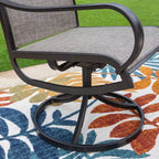 9pc Patio Dining Set with Expandable Steel Table & 360 Swivel Sling Arm Chairs - Captiva Designs: Outdoor Furniture Set