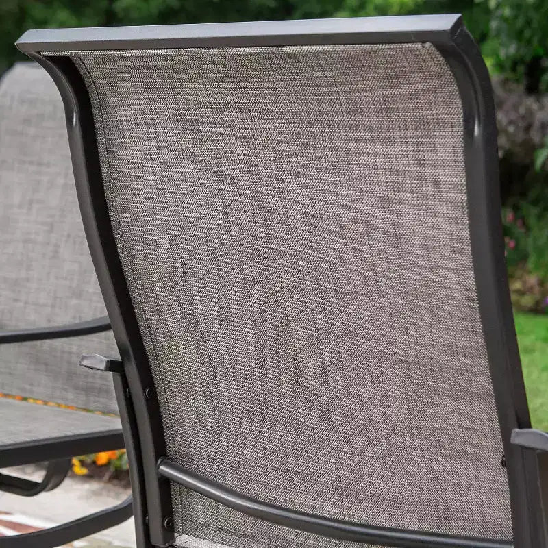 9pc Patio Dining Set with Expandable Steel Table & 360 Swivel Sling Arm Chairs - Captiva Designs: Outdoor Furniture Set