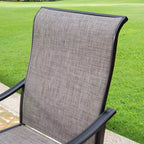 7pc Patio Set with Steel Table & 360 Swivel Sling Arm Chairs - Captiva Designs: Weather-Resistant Outdoor Ensemble