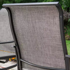 7pc Patio Set with Steel Table & 360 Swivel Sling Arm Chairs - Captiva Designs: Weather-Resistant Outdoor Ensemble