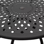 Ensemble de salle à manger 5 pièces pour patio avec table ronde de 48 pouces en aluminium maillé extérieur moderne et orné et chaises de luxe - Noir - Oakland Living : Résistant aux intempéries