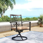 7pc Patio Dining Set with Rectangle Table with 1.57" Umbrella Hole & Padded Swivel Arm Chairs - Captiva Design