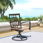 7pc Patio Dining Set with Rectangle Table with 1.57" Umbrella Hole & Padded Swivel Arm Chairs - Captiva Design