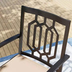 7pc Patio Dining Set with Rectangle Table with 1.57" Umbrella Hole & Padded Swivel Arm Chairs - Captiva Design