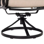 Ensemble de salle à manger d'extérieur 5 pièces avec chaises pivotantes avec coussins d'assise et de dossier épais et plateau de table carré en faux bois avec trou pour parasol - Captiva Designs