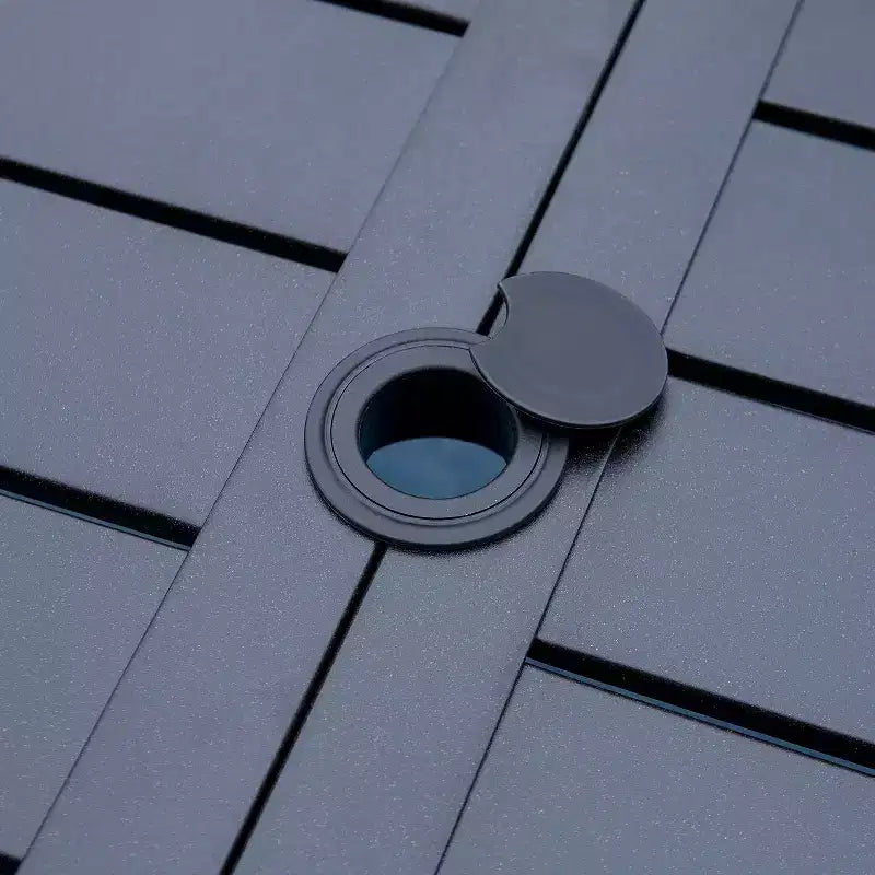 7pc Outdoor Dining Set with 7 Position Adjustable Chairs & Metal Frame Table with Umbrella Hole - Captiva Designs