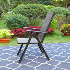 7pc Outdoor Dining Set with 7 Position Adjustable Chairs & Metal Frame Table with Umbrella Hole - Captiva Designs