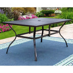 7pc Outdoor Dining Set with 7 Position Adjustable Chairs & Metal Frame Table with Umbrella Hole - Captiva Designs