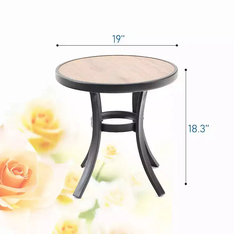 3pc Patio Dining Set with Small Round Table & Lightweight Sling Chairs - Captiva Designs: Outdoor Bistro, Balcony-Compatible