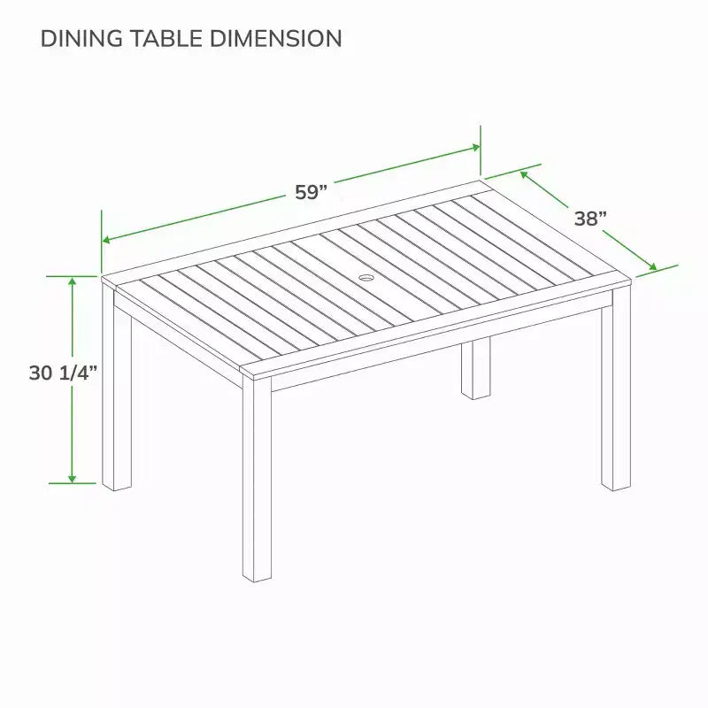 Sonoma Lane Azle 6pc Teak Outdoor Patio Dining Set with Honey Twist Wicker - Weather-Resistant