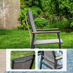 7pc Patio Set with Expandable Table & Lightweight Aluminum Frame Stackable Sling Chairs - Captiva Designs: Outdoor Furniture Set for 6
