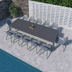 Amazonia Copa 13pc Aluminum Rectangular Extendable Patio Dining Set Gray