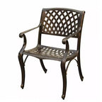 95" Rectangular Modern Ornate Outdoor Mesh Aluminum Patio Dining Set with Four Chairs - Black - Oakland Living: UV-Resistant, 8-Seater